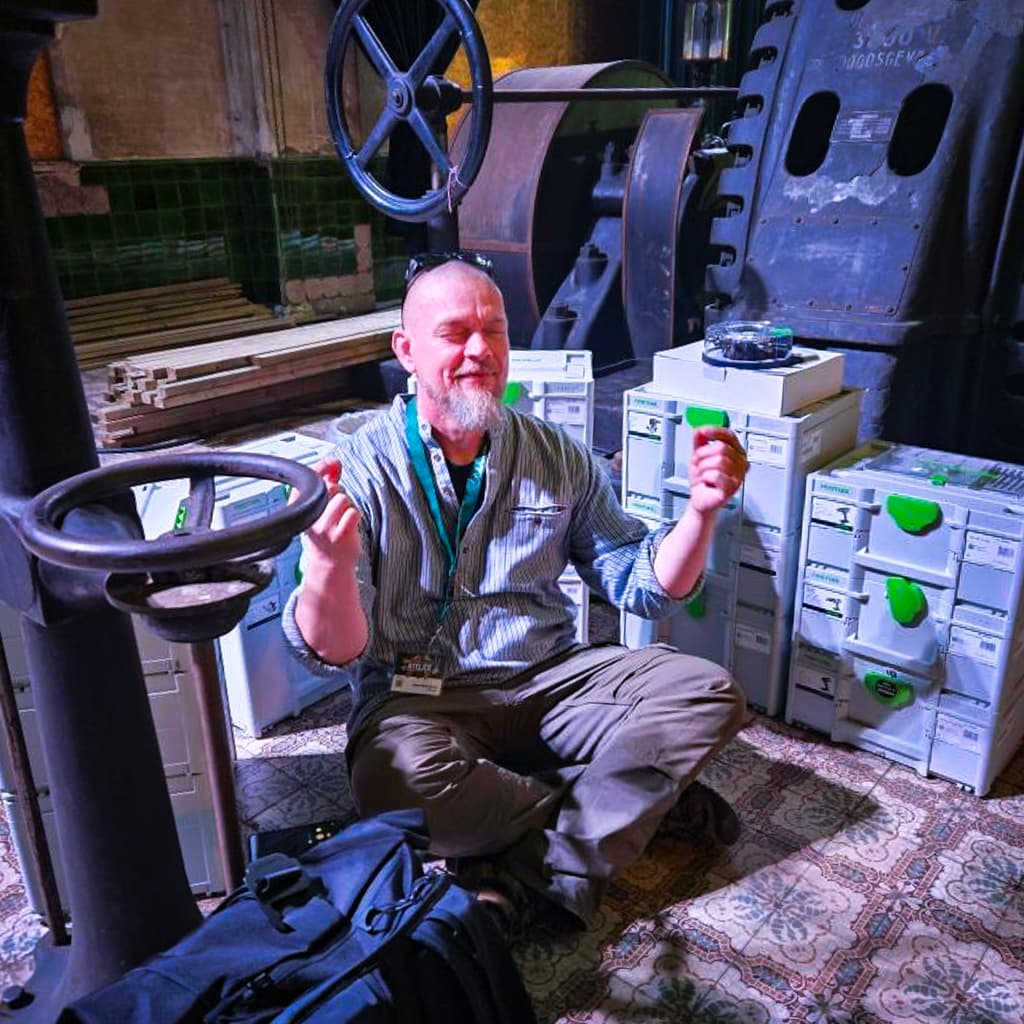 Jesper at a Festool event with Systainer boxes
