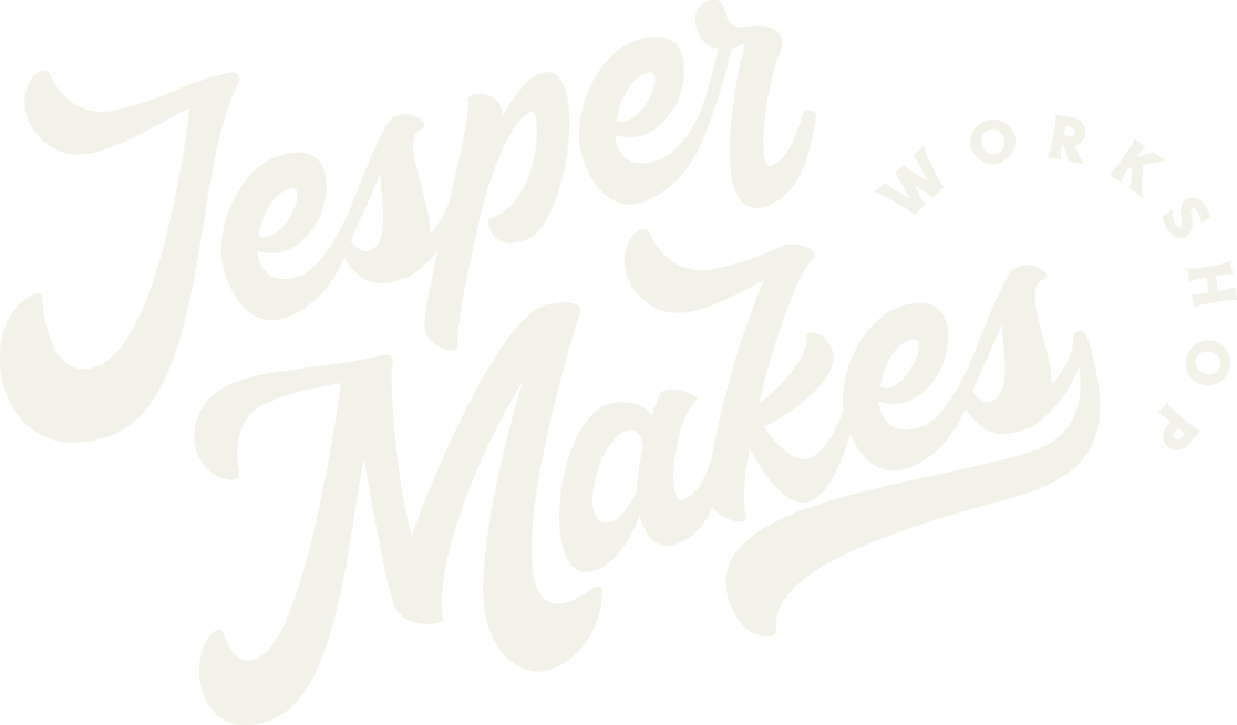 Jesper Makes Workshop β full logo (cream on transparent)